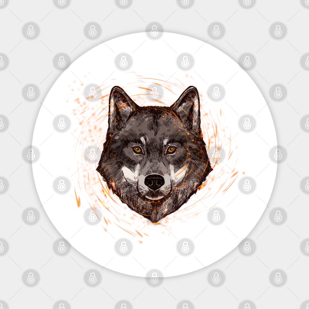 Wolf spirit animal Magnet by Chavjo Mir11